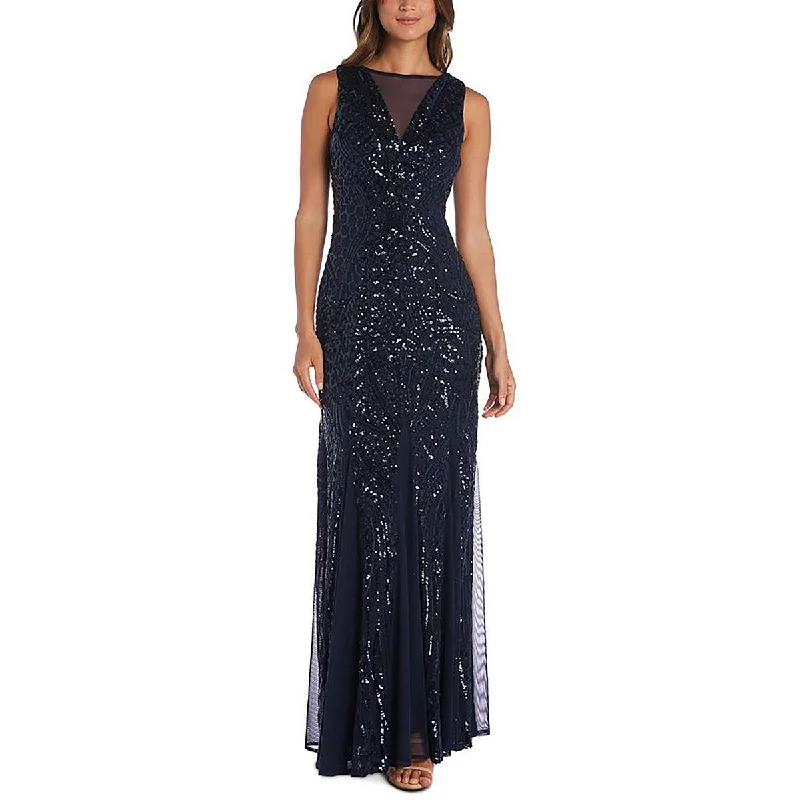 Bohemian Dresses with Tassels -NW Nightway Womens Sequined V-Neck Evening Dress