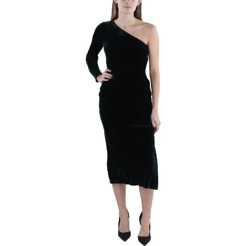 Party Dresses for Celebration -Polo Ralph Lauren Womens Velvet One Shoulder Cocktail And Party Dress