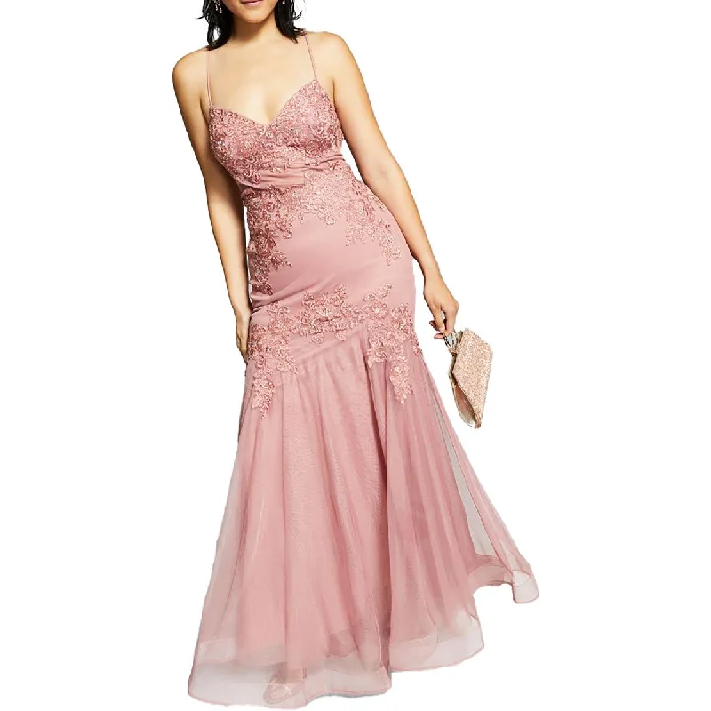 Resort Dresses for Vacation -Blondie Nites Womens Juniors Embellished Mermaid Evening Dress