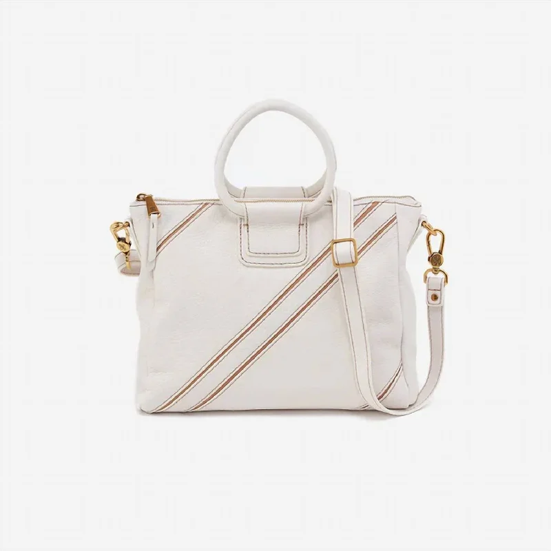 Handle bags with denim fabric for casual -Sheila Satchel Bag In Off White/khaki