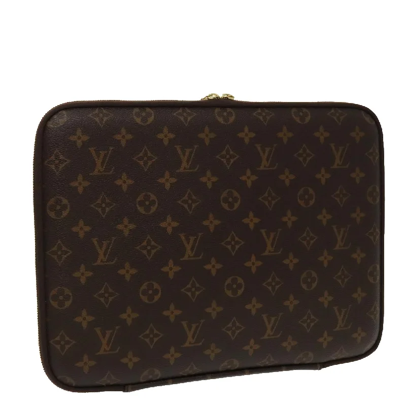 Handle bags with zipper tops for security -Louis Vuitton Housse Ordinateur  Canvas Wallet  (Pre-Owned)