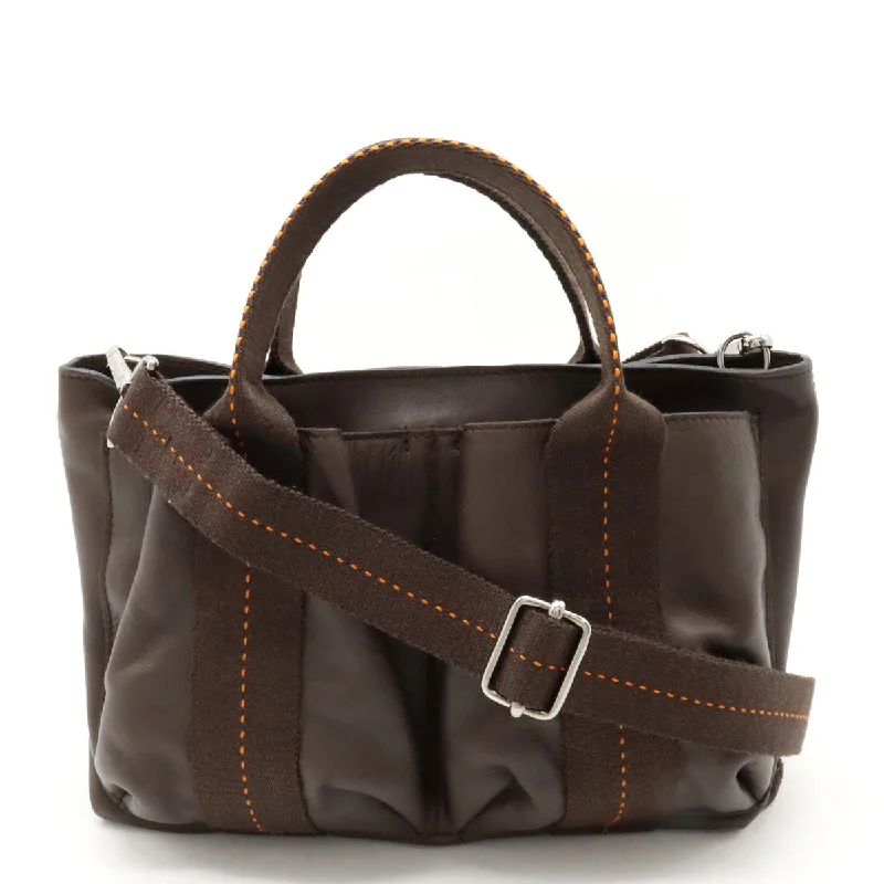 Handle bags with padded interiors for laptops -Hermes Leather Horizontal PM 2WAY Handbag