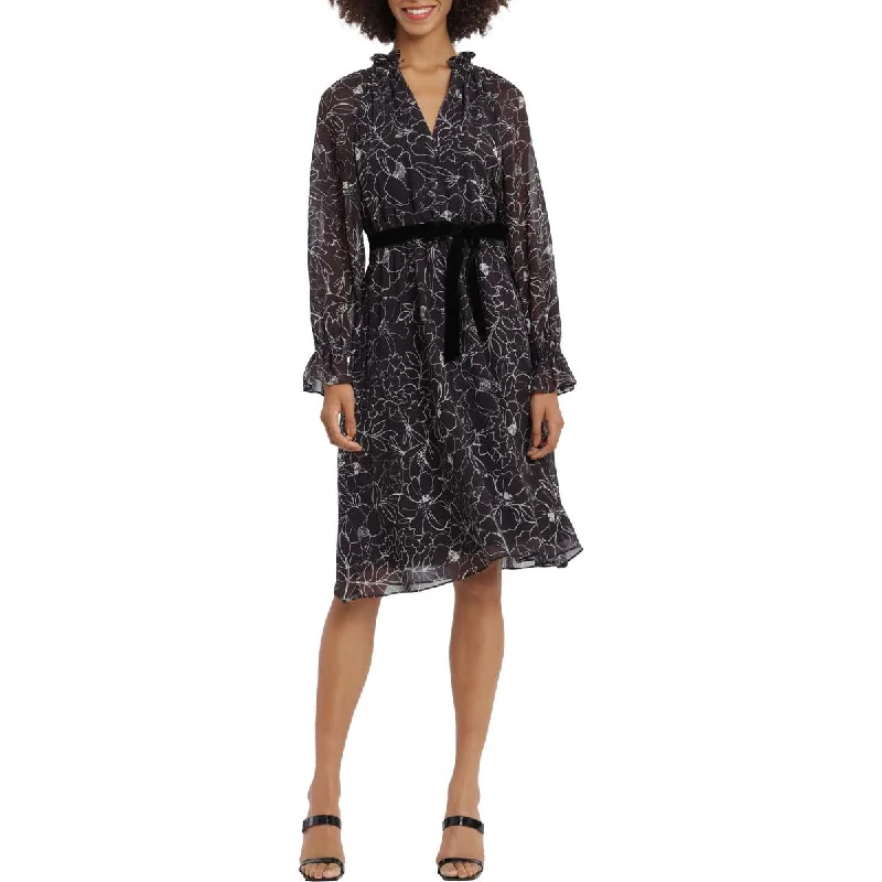 Sheath Dresses for Sophisticated -Maggy London Womens Floral Print Knee Length Fit & Flare Dress