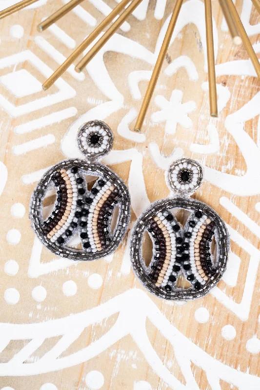 Waterproof Drop Earrings for Outdoor -SALE! Josephine Black Bead Earrings