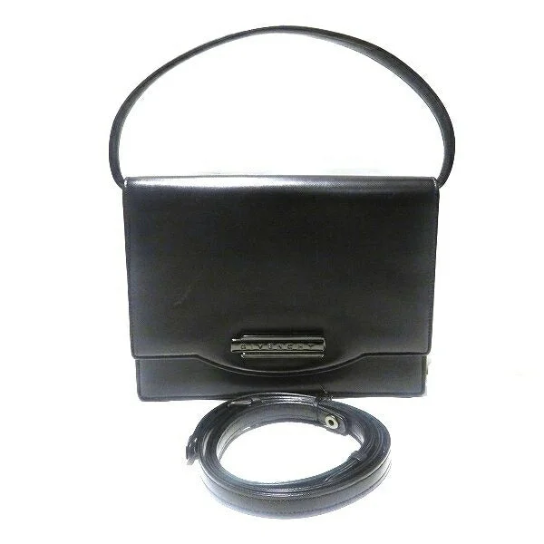 Handle bags with structured shapes for class -Givenchy Black Leather Handbag