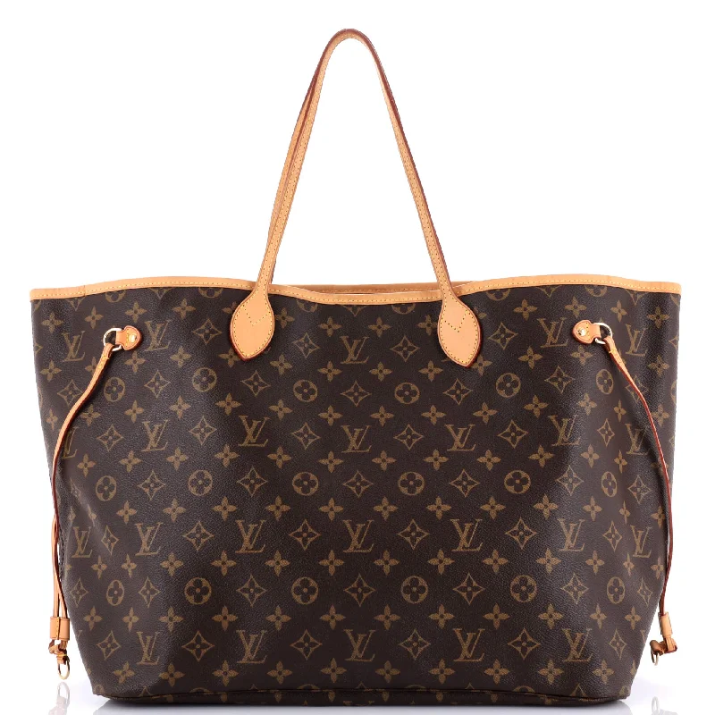 Handle bags with sturdy leather grip accents -Neverfull Tote Monogram Canvas GM