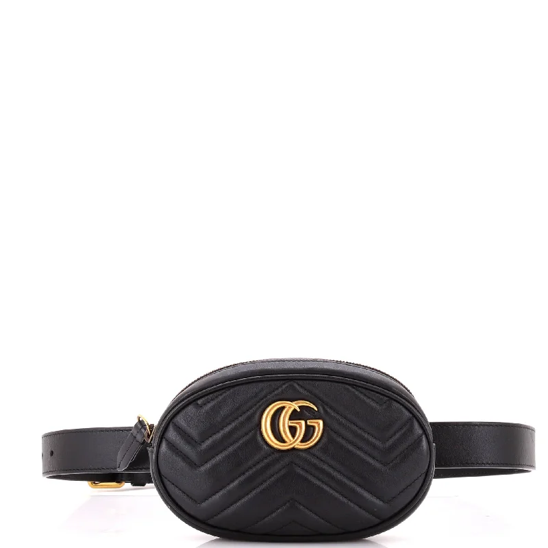 Handle bags with durable hemp for sustainability -GG Marmont Belt Bag Matelasse Leather