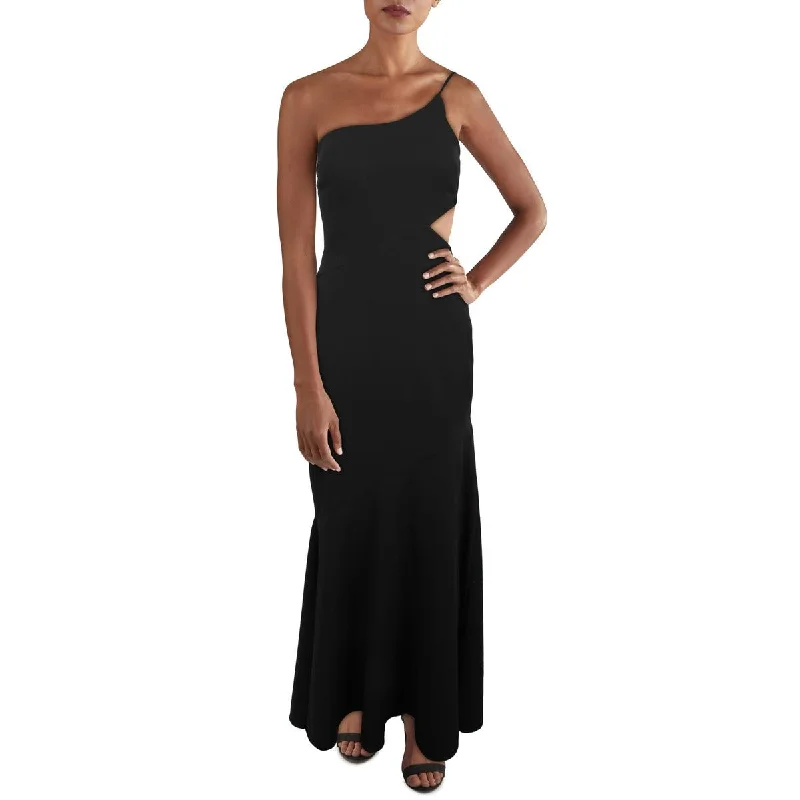 Party Dresses for Celebration -Aqua Womens One Shoulder Maxi Evening Dress