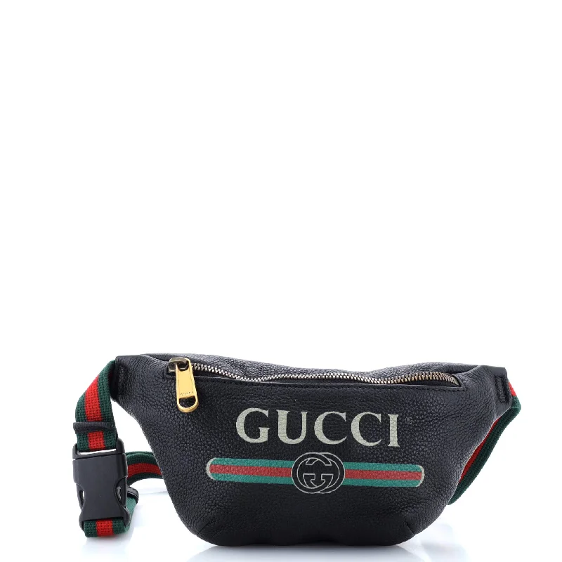 Handle bags with spacious interiors for storage -Logo Belt Bag Printed Leather Small