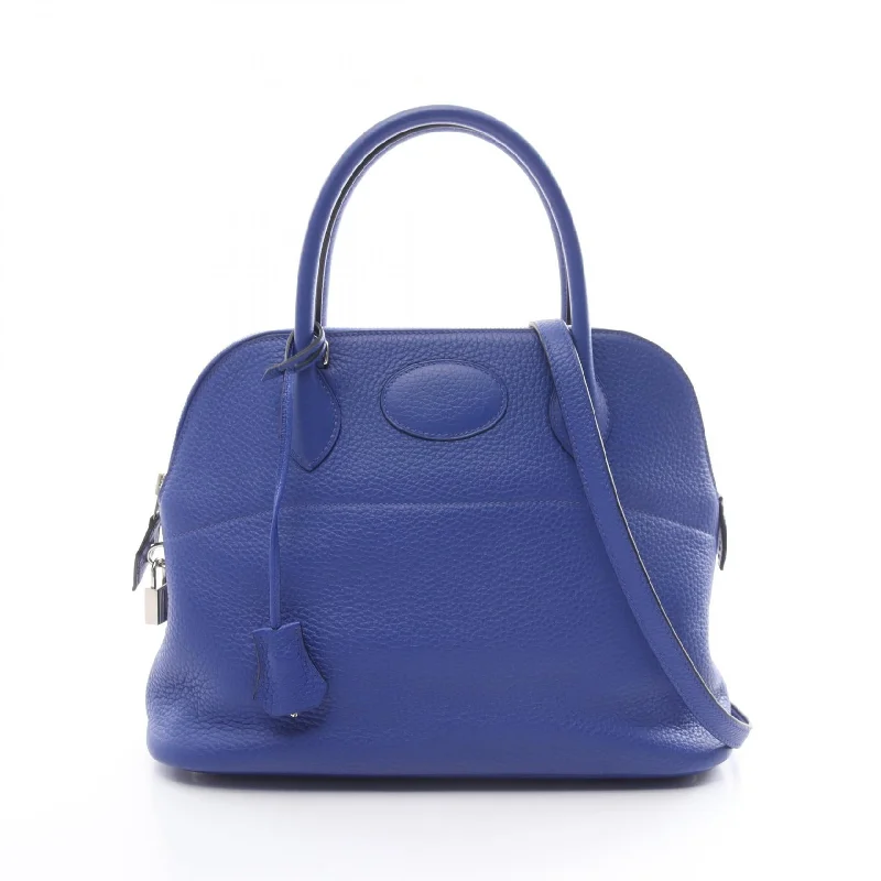 Handle bags with geometric patterns for modernity -Hermes Bolide 31 Handbag Blue