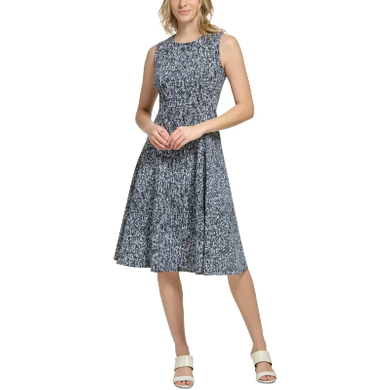 Embroidered Dresses for Detailed -Calvin Klein Womens Plus Party Knee-Length Fit & Flare Dress