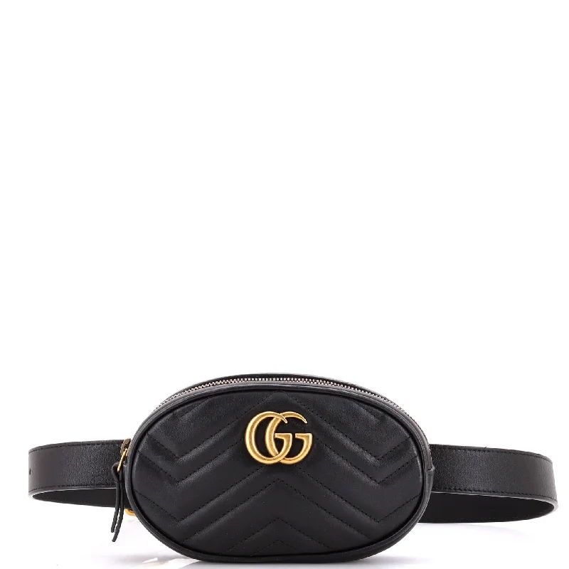 Handle bags with subtle embroidery for detail -GG Marmont Belt Bag Matelasse Leather