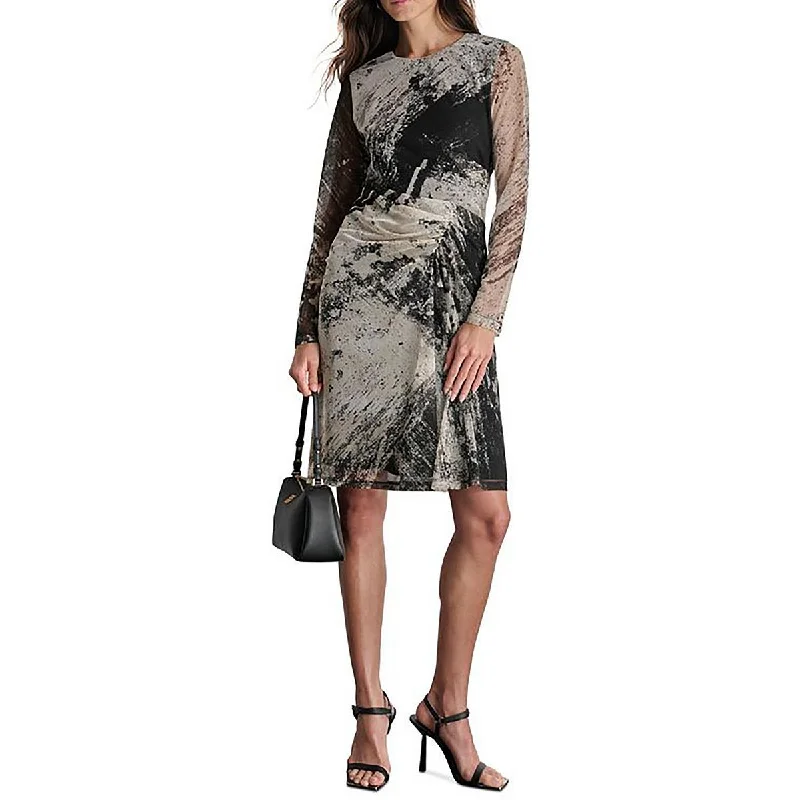 A-line Dresses for Flattering -DKNY Womens Printed Above Knee Wear To Work Dress