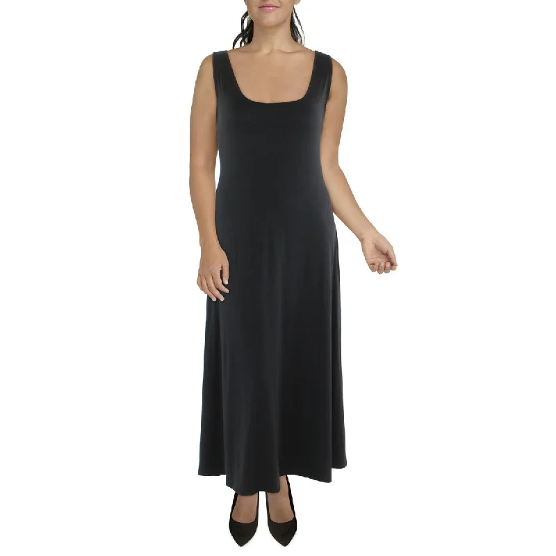 Celtic Dresses with Knotwork -24seven Comfort Apparel Womens Plus Knit Sleeveless Maxi Dress