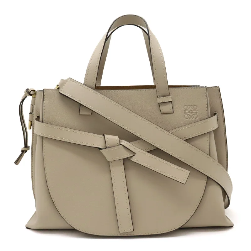 Handle bags with soft fabric for comfort -Loewe Anagram Gate Leather Top Handle Bag