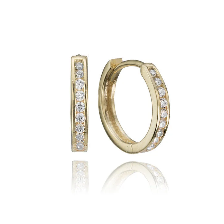 Best hoop earrings with detachable studs for a versatile and adjustable accessory-10K Yellow Gold Cubic Zirconia Hoop Earrings