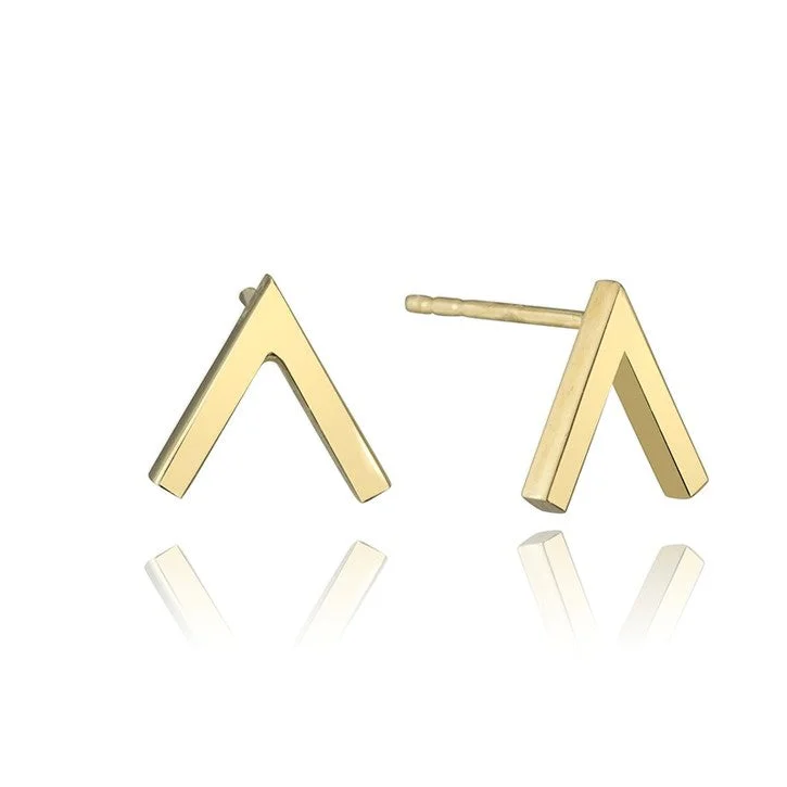 Best hoop earrings with snake-inspired designs for an edgy and fierce vibe-10K Yellow Gold Arrow Studs