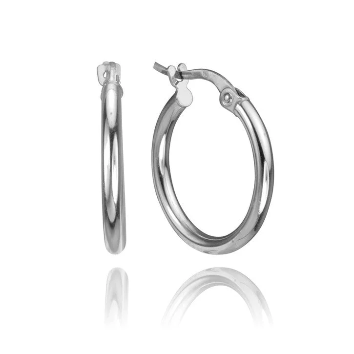 Best hoop earrings with minimal embellishments for a sleek and modern look-14K White Gold Small Hoops