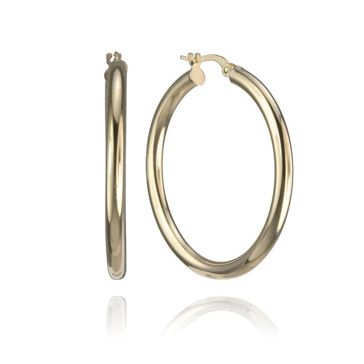 Best hoop earrings with smooth ceramic finishes for a polished, clean style-14K Yellow Gold Hoop Earrings