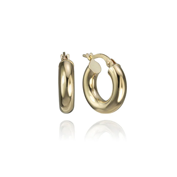 Best hoop earrings with minimalist designs for a clean and modern aesthetic-14K Yellow Gold Hoop Earrings