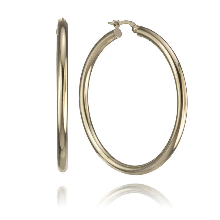 Best hoop earrings with geometric pendants for a modern, chic appeal-14K Yellow Gold Hoop Earrings