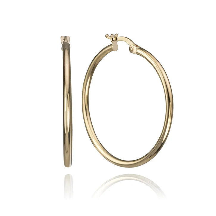 Hoop earrings with polished metal for a shiny and high-quality finish-14K Yellow Gold Hoop Earrings