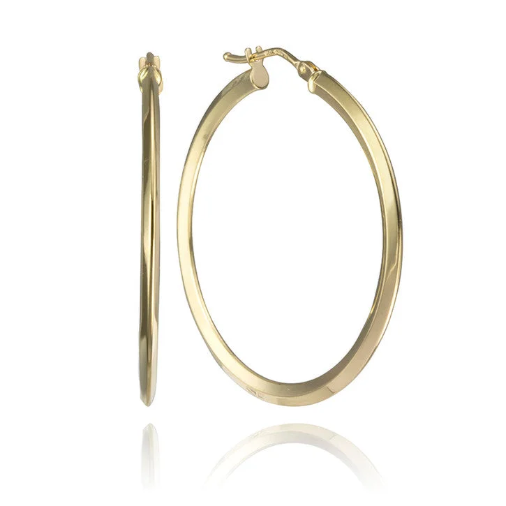 Best hoop earrings with vintage-style detailing for a nostalgic and timeless look-14K Yellow Gold Knife-Edge Hoop Earrings