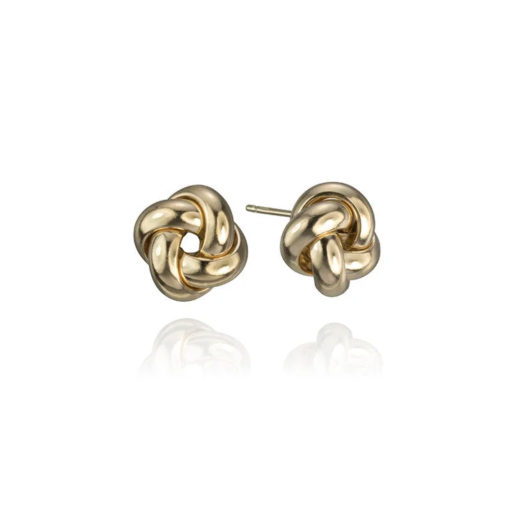 Best hoop earrings with snake chain details for a sleek and modern touch-14K Yellow Gold Knot Earrings