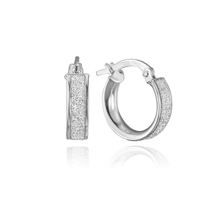 Best hoop earrings with infinity designs for a timeless and meaningful symbol-18K White Gold Frosted Hoop Earrings