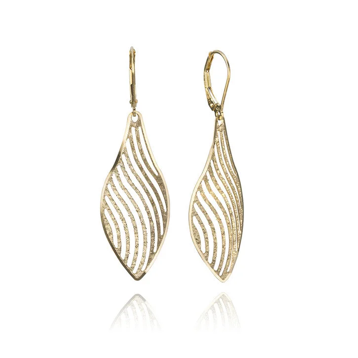 Hoop earrings with abstract wirework for an artistic, unique look-18K Yellow Gold Filigree Earrings