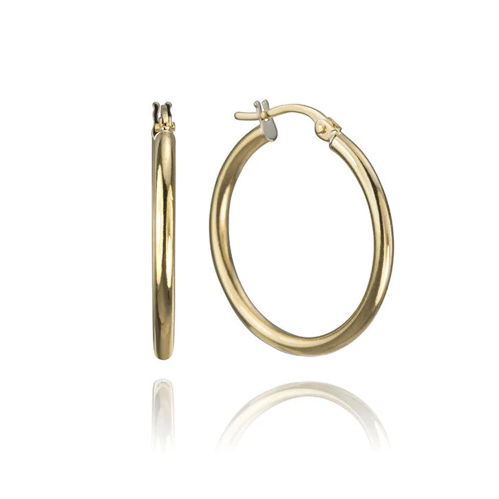 Best hoop earrings with matching bracelets for a coordinated jewelry set-18K Yellow Gold Hoop Earrings