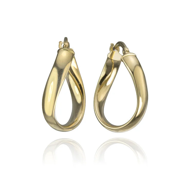 Best hoop earrings with geometric shapes for a modern and artistic appeal-18K Yellow Gold Twisted Hoop Earrings