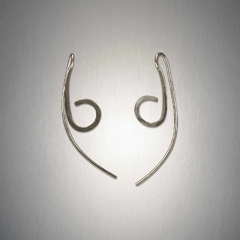 Best hoop earrings with intricate beaded details for a textured, stylish appearance-2936 - Minimalist Threader - Simplified Treble Clef