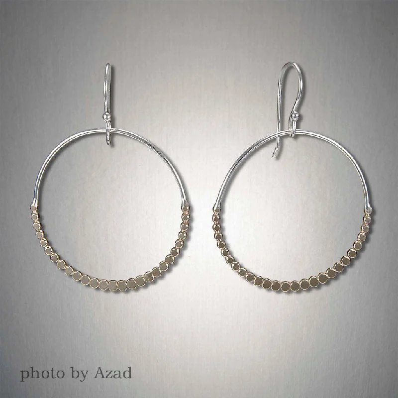 Hoop earrings with polished silver finish for a shiny, modern appeal-2993 - Dangling Dipped Circle Dots