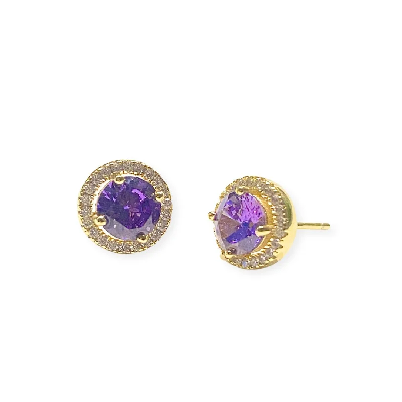 Best hoop earrings with sparkling cubic zirconia for a brilliant, budget-friendly effect-Adriene Birthstone Sparkle GOLD Studs