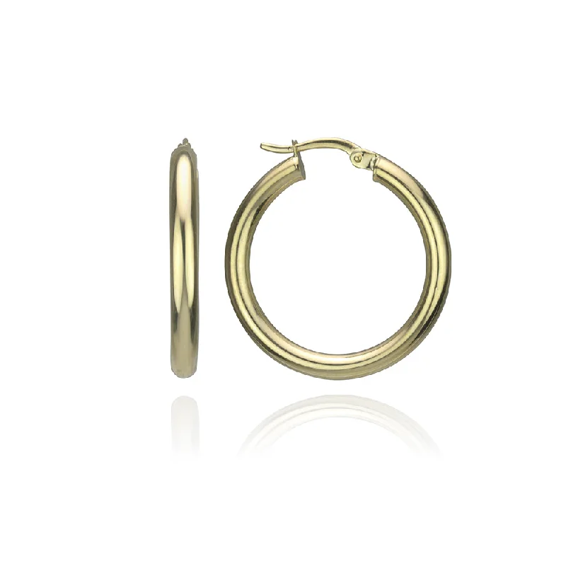 Hoop earrings with gold accents for a warm, elegant statement piece-10k Yellow Gold Bold Medium Hoops