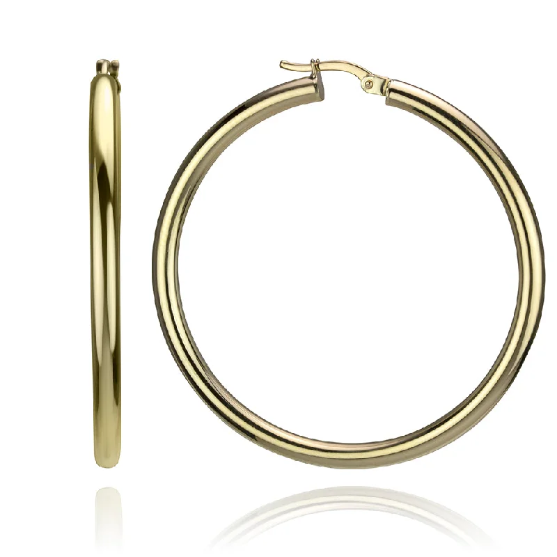 Best hoop earrings with geometric cuts for a sharp, modern appeal-10k Yellow Gold Bold Oversized Hoops