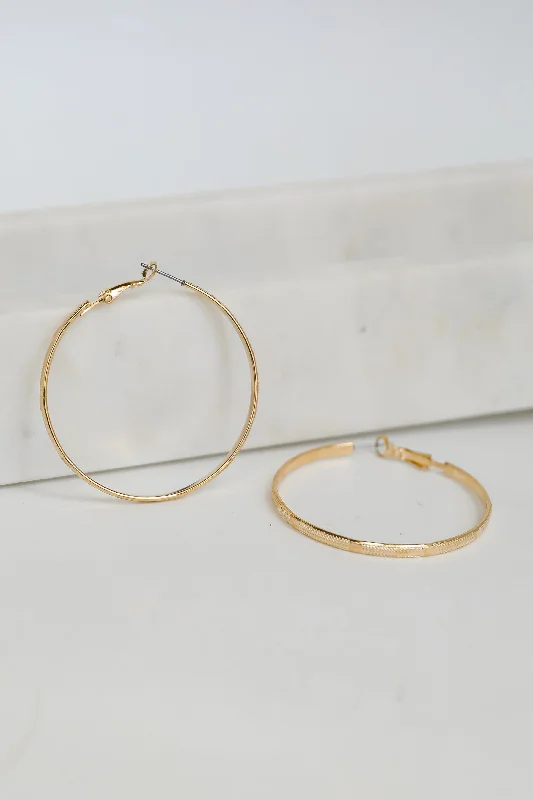 Best hoop earrings with vintage rhinestone embellishments for a retro-glam effect-Callie Gold Hoop Earrings