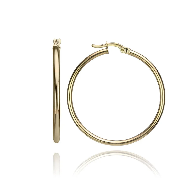 Hoop earrings with colorful beads for a fun and playful vibe-10k Yellow Gold Classic Oversized Hoops