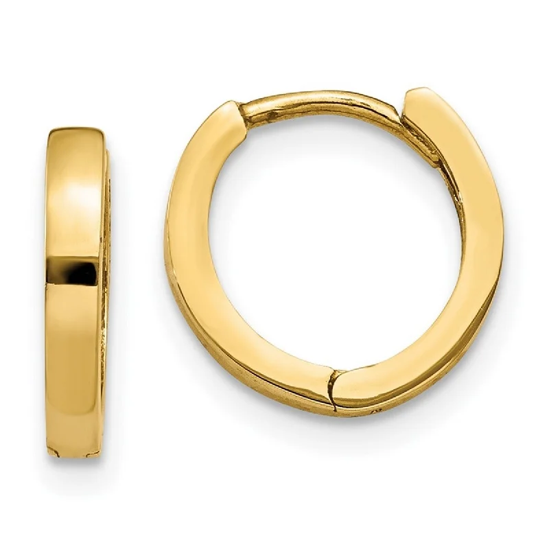 Hoop earrings with satin finishes for a smooth and elegant appearance-Curata 10k Hinged Hoop Earrings - 8x10.55mm Wide 2mm Thick