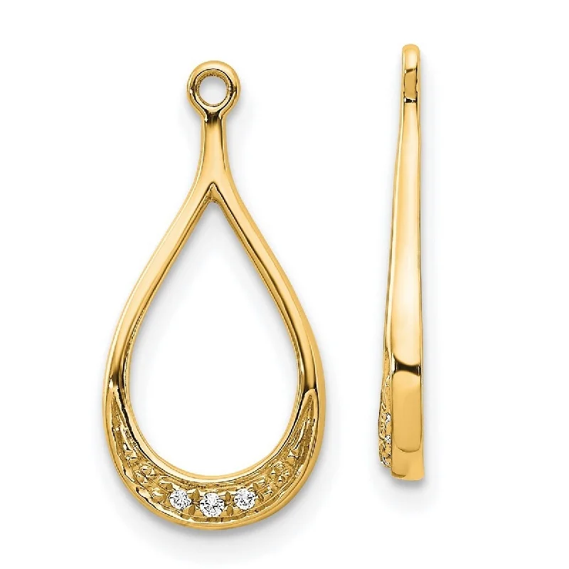 Lightweight hoop earrings for comfortable and all-day wear-Curata 14k Yellow Gold Diamond Earrings Jackets