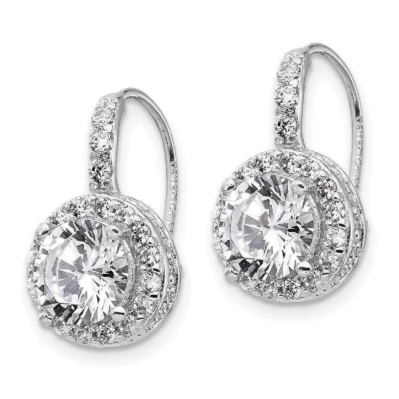 Hoop earrings with twisted metal designs for a dynamic and modern style-Curata 925 Sterling Silver Kidney wire CZ Cubic Zirconia Simulated Diamond French Wire Earrings Measures 17x11mm Wide