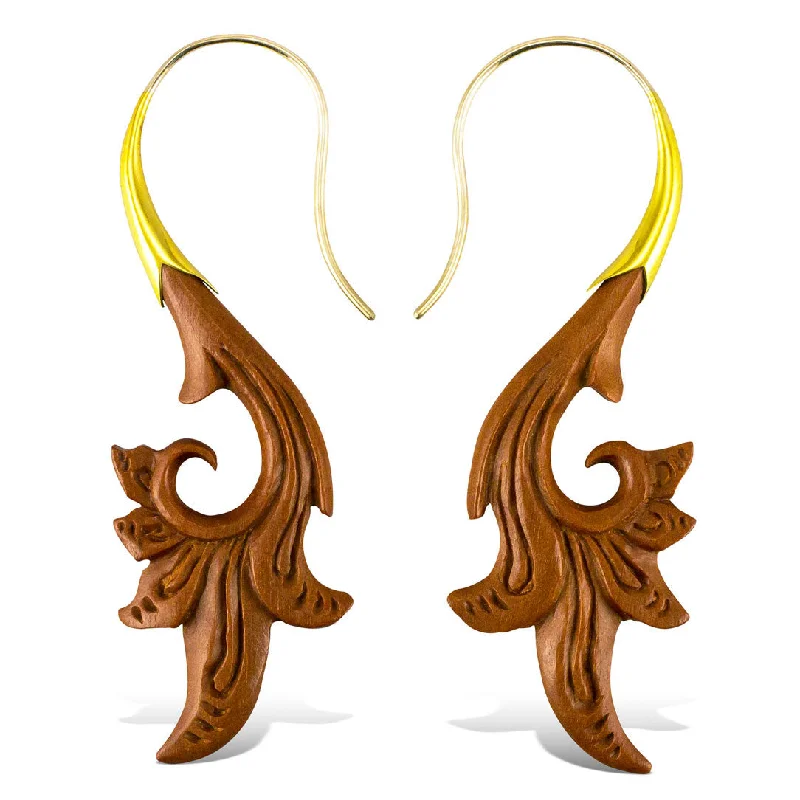 Best hoop earrings with stacked layers for a dimensional and bold look-<span>ESW-389<span>: </span></span>Delayla Curls - Wood