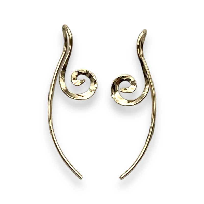 Hoop earrings with textured finishes for a vintage and classic style-E921 - Minimalist Threader - Melody