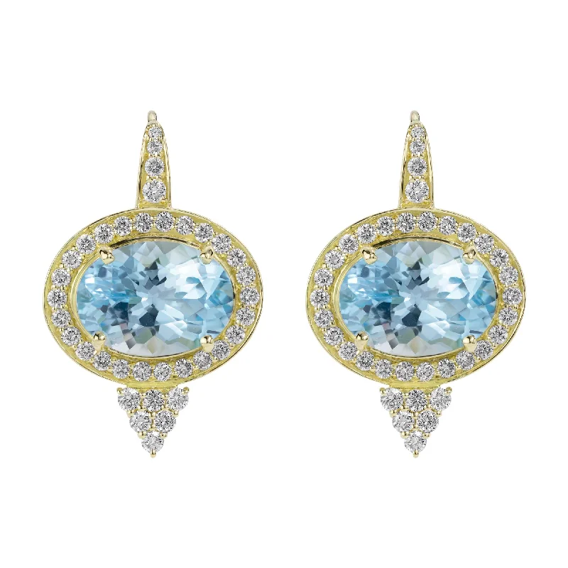 Best hoop earrings with blackened metal for an edgy and bold appearance-Earrings - Blue Topaz And Diamond