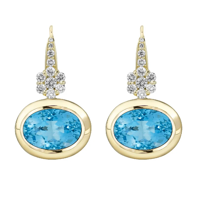 Hoop earrings with textured finishes for a vintage and classic style-Earrings - Blue Topaz And Diamond