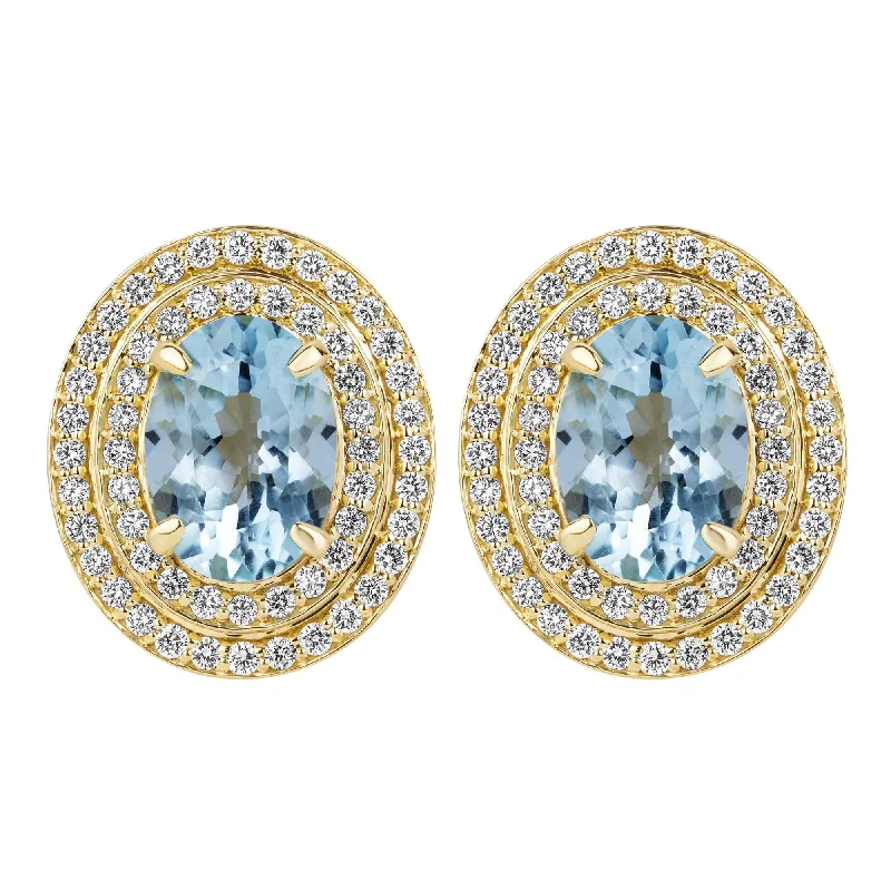 Best hoop earrings with satin ribbons for a soft, feminine appearance-Earrings - Blue Topaz And Diamond