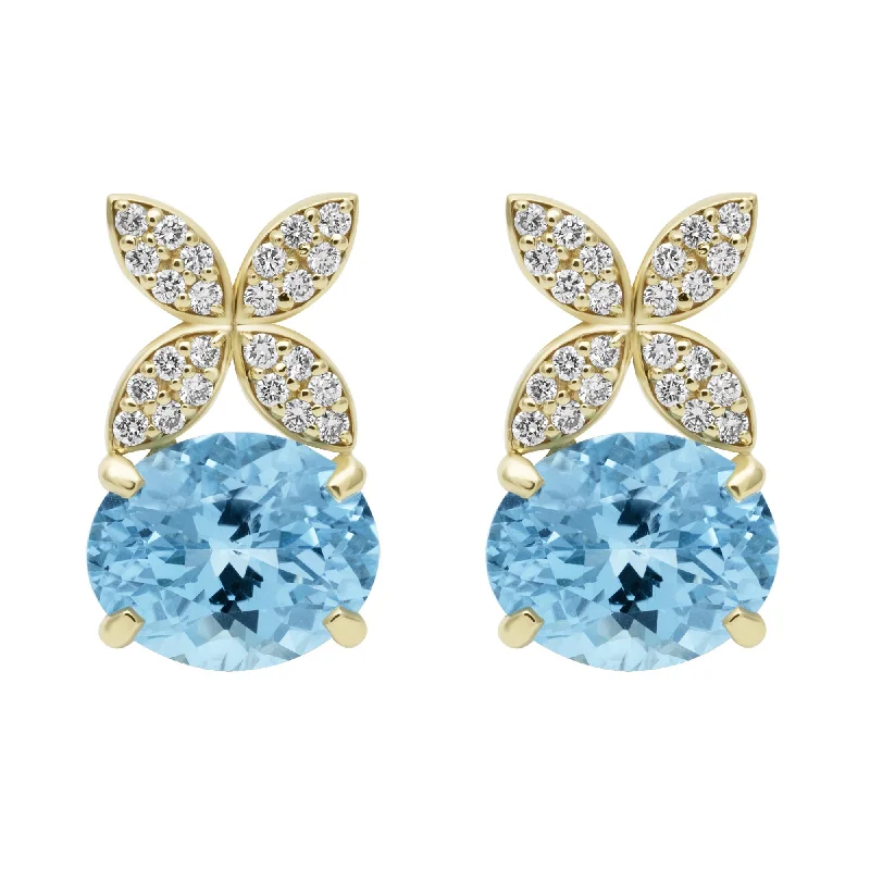 Hoop earrings with circle designs for a classic and timeless shape-Earrings - Blue Topaz And Diamond