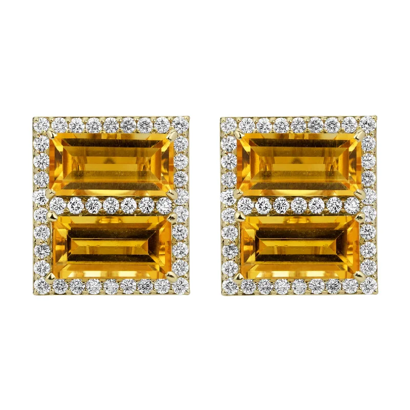 Best hoop earrings with sparkling cubic zirconia for a brilliant, budget-friendly effect-Earrings - Citrine And Diamond