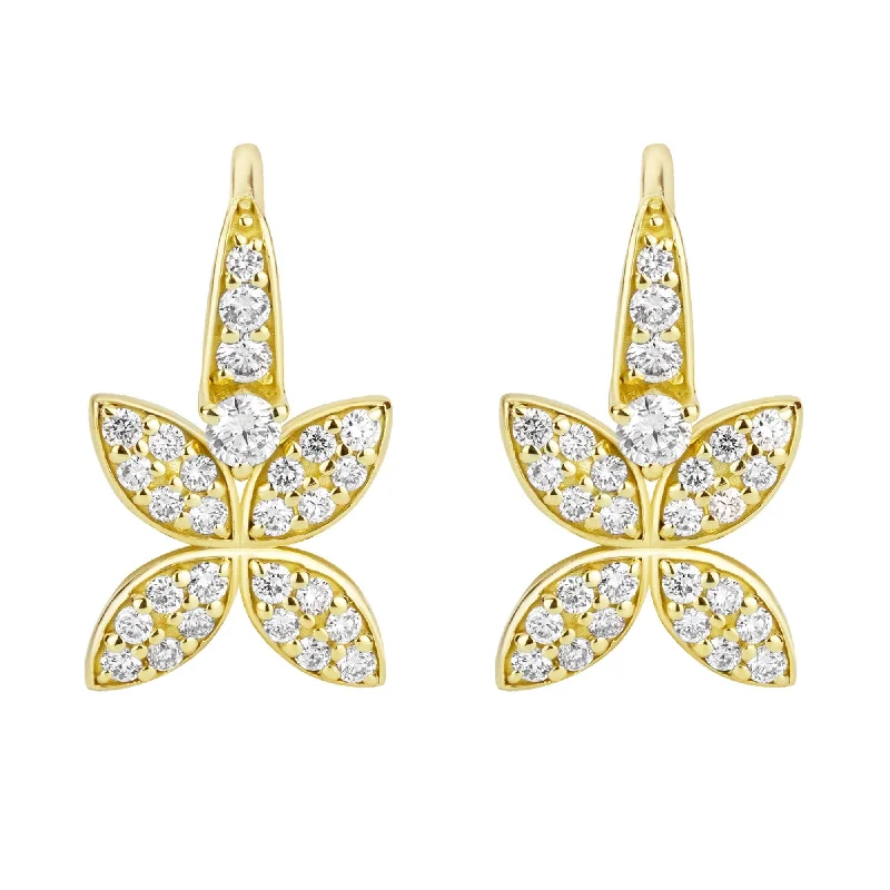 Best hoop earrings with floral designs for a feminine and delicate look-Earrings - Diamond